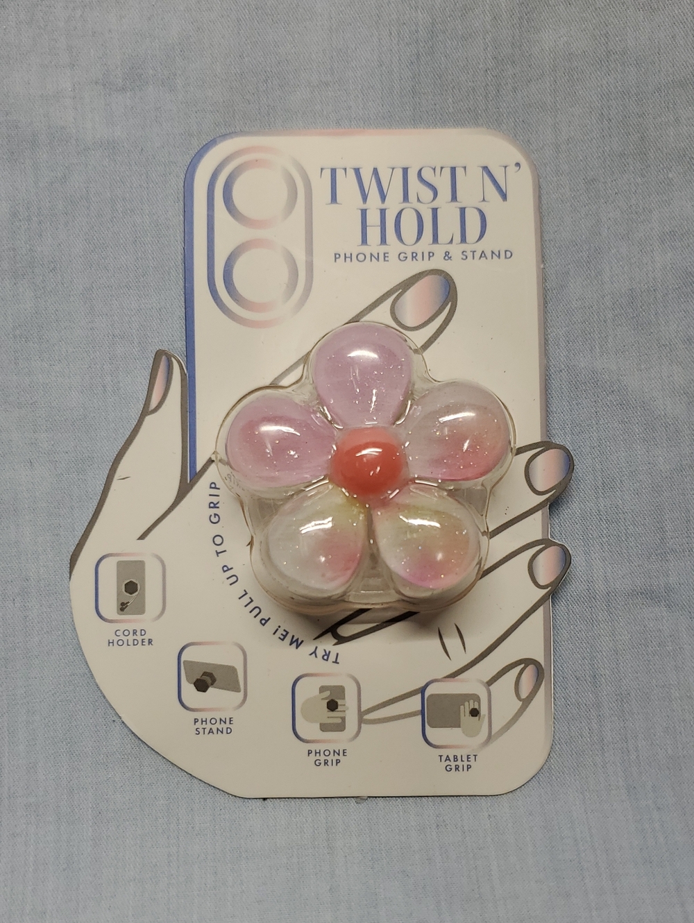 Twist N' Hold Pink Floral Phone Grip & Stand